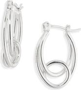 Sterling Forever Hayden Sculpted Wave Hoop Earrings
