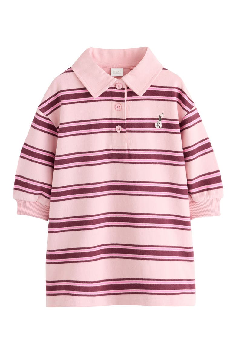 Kids' Striped Rugby Polo Dress, Main, color, PINK