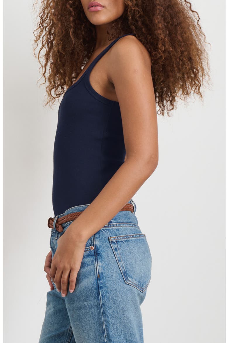 365 Stretch Cotton Rib Tank, Alternate, color, DARK NAVY