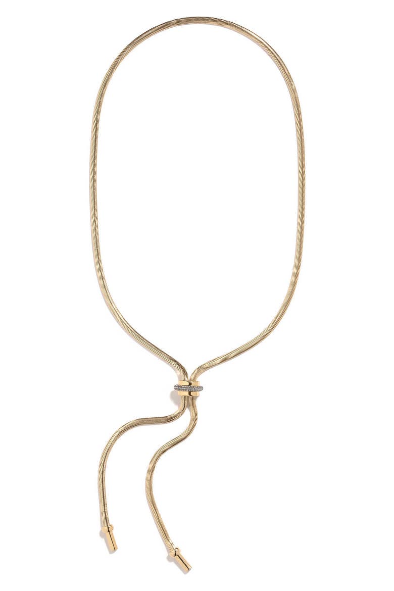 Elorie Cubic Zirconia Bolo Necklace, Main, color, GOLD/ HEM/ CRYSTAL