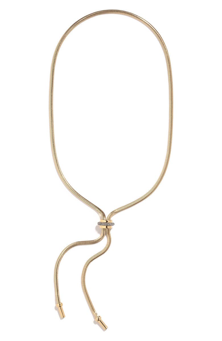 DEMARSON Elorie Cubic Zirconia Bolo Necklace, Main, color, Gold/ Hem/ Crystal