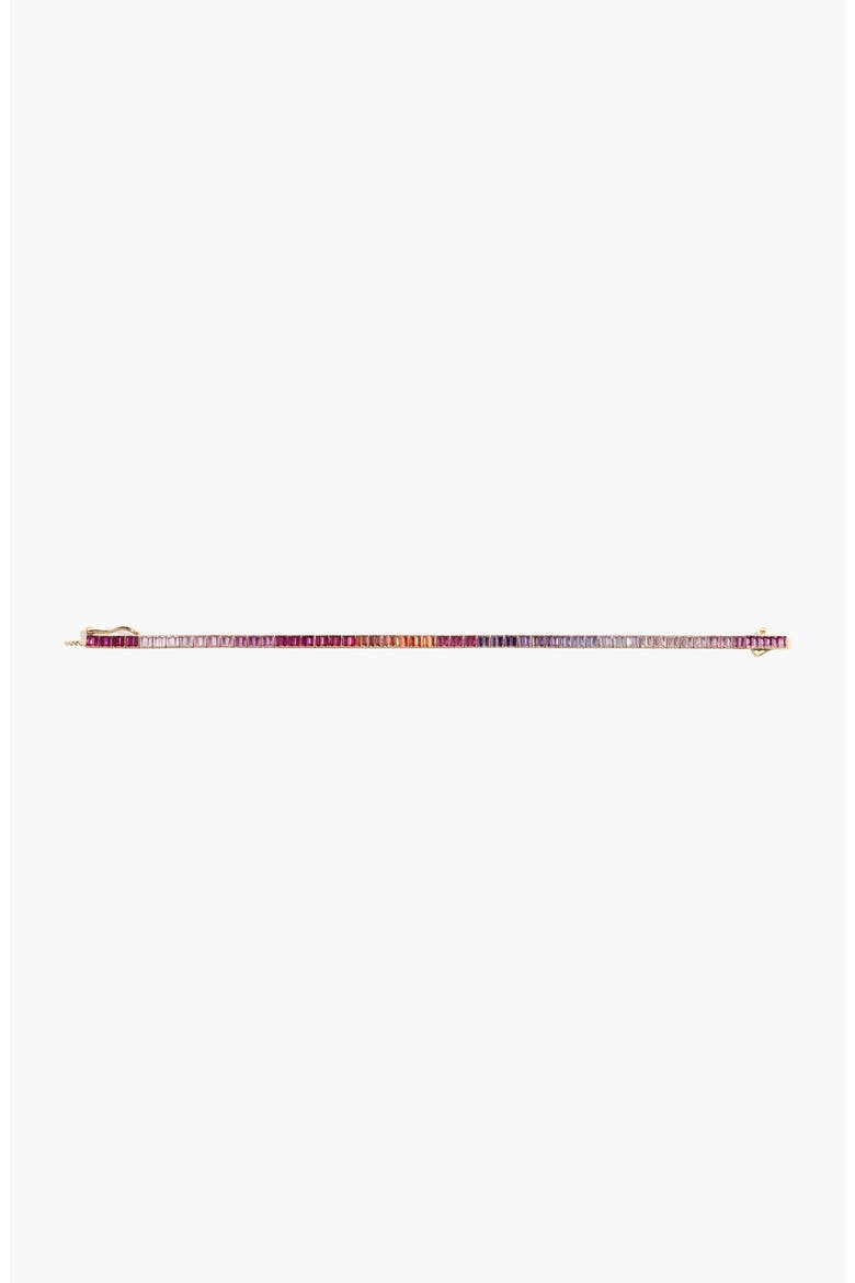 Pink Ombré Baguette Tennis Bracelet, Alternate, color, Yellow Gold Vermeil