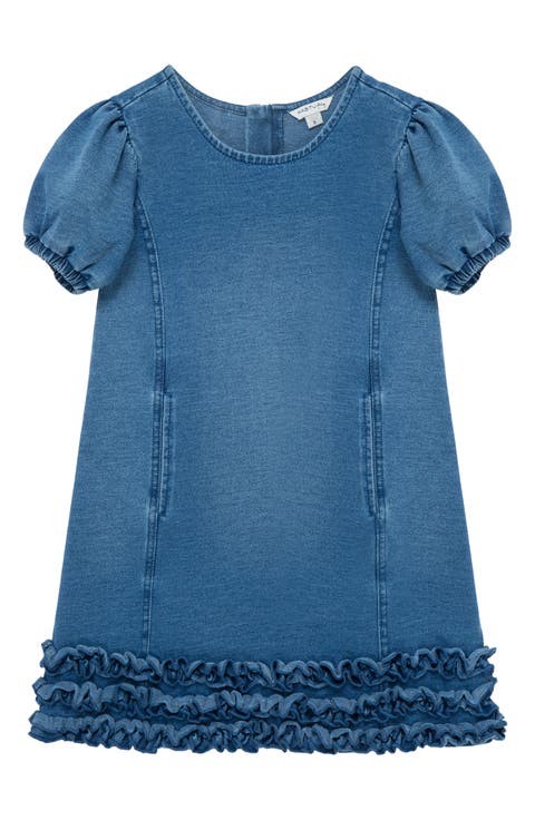 Kids' Puff Sleeve Denim Dress (Toddler & Little Kid)