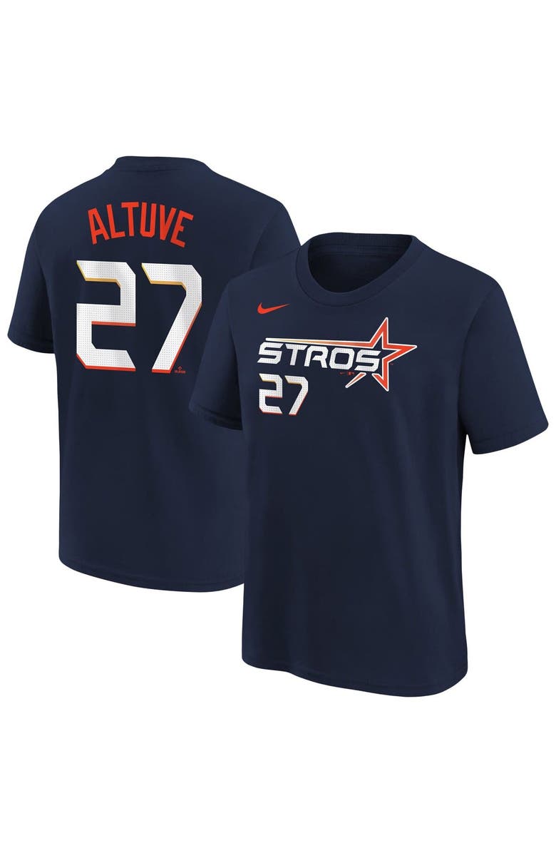 Nike Youth Nike Jose Altuve Navy Houston Astros Fuse City Connect Name & Number T-Shirt, Main, color, Navy