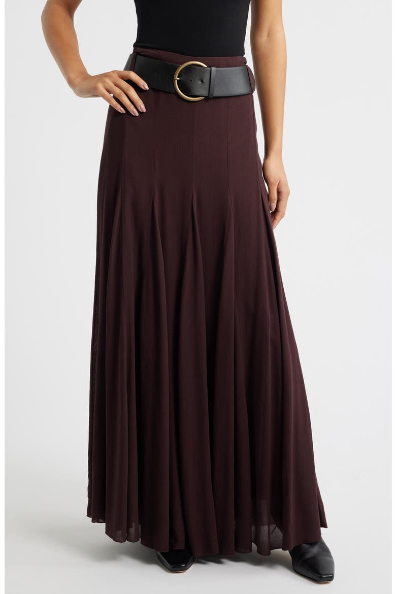 Belted Skirt, Main, color, MAROON