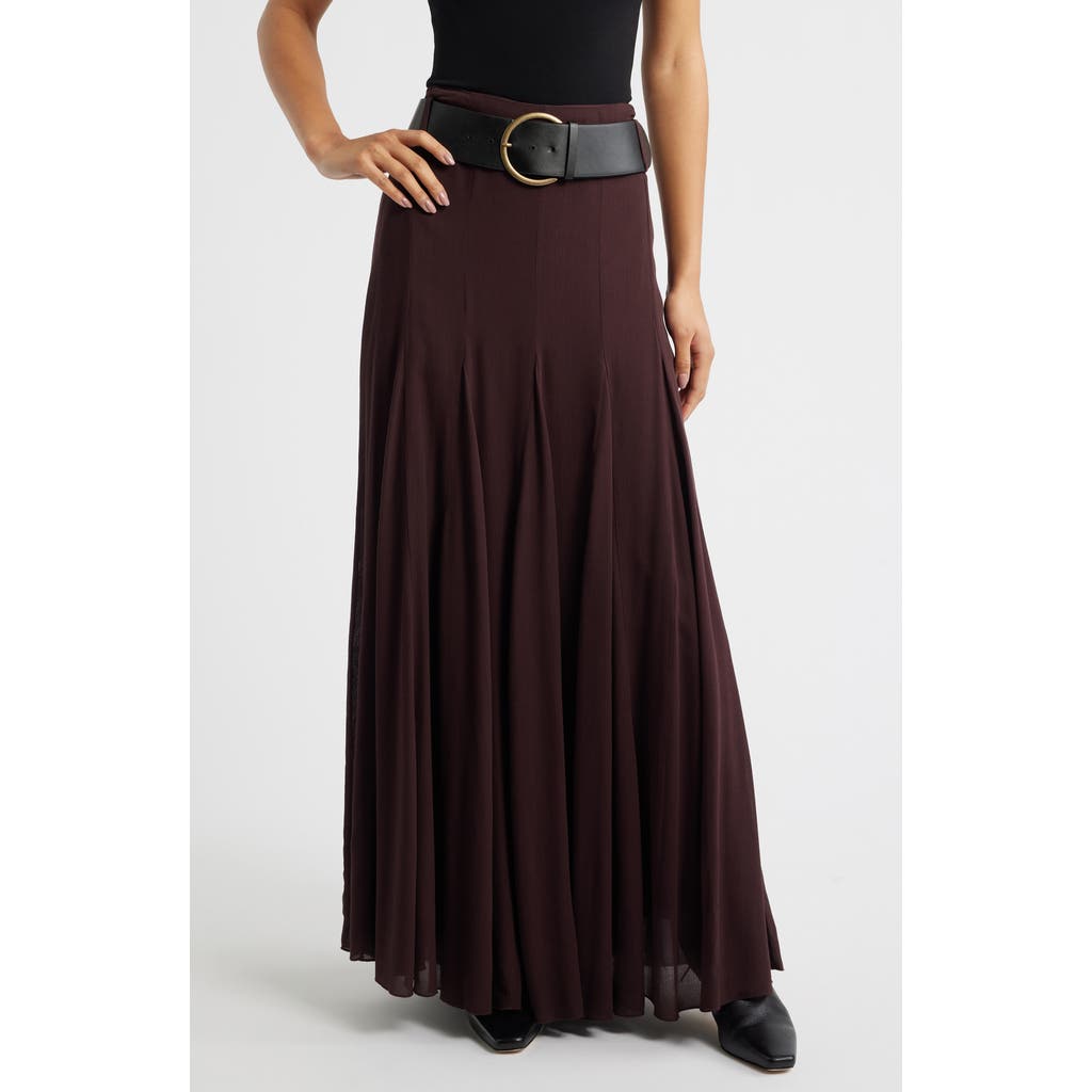Mango Belted Skirt In Burgundy