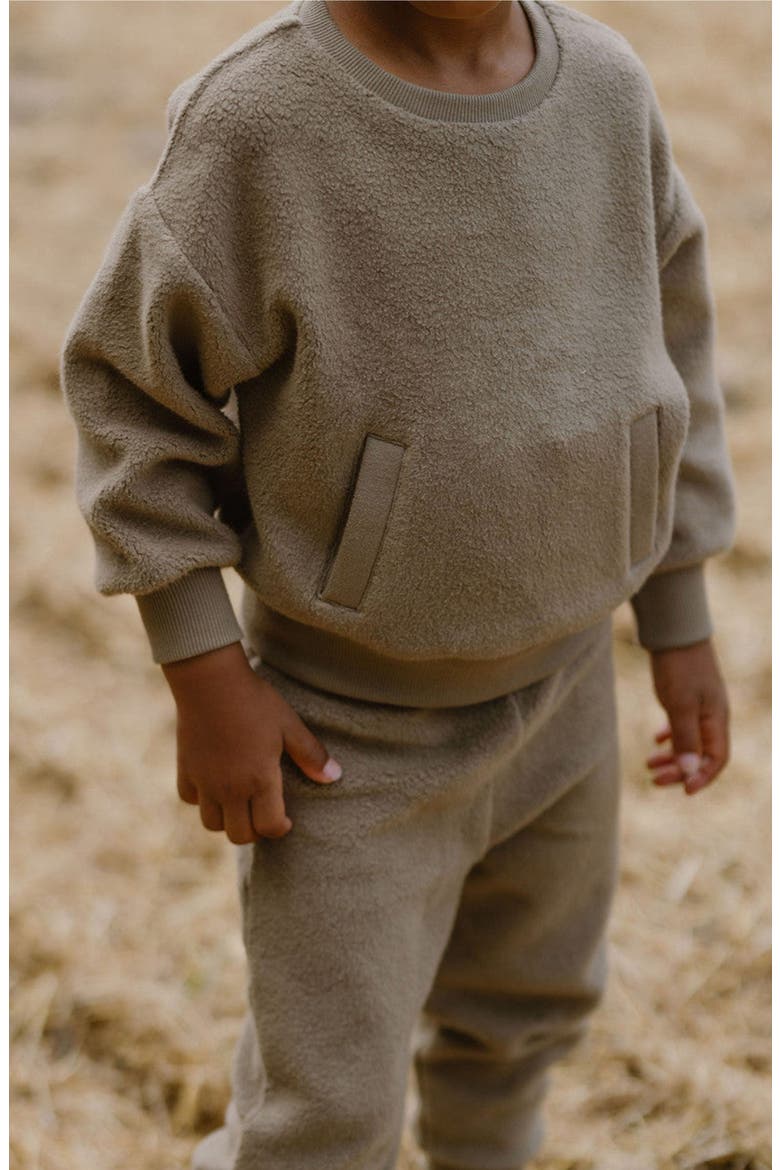 Organic Cotton Teddy Fleece Sweatshirt, Alternate, color, MOSS