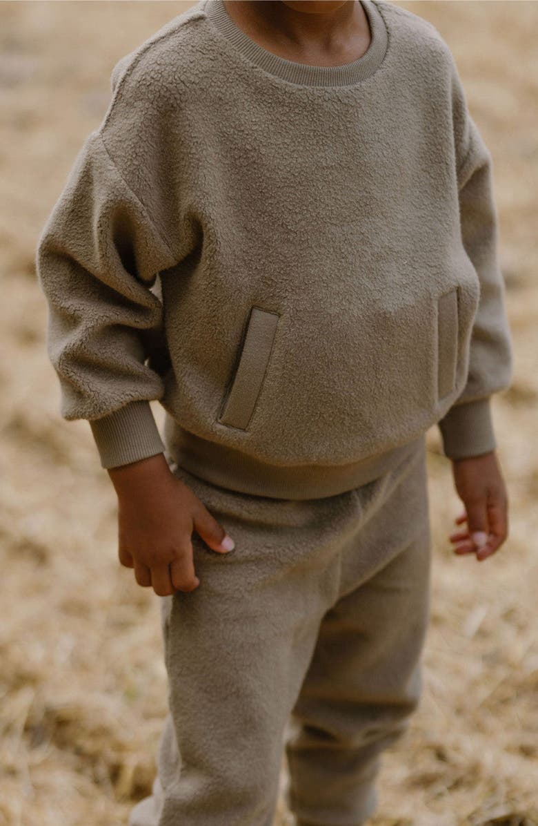 Pehr Organic Cotton Teddy Fleece Sweatshirt, Alternate, color, Moss