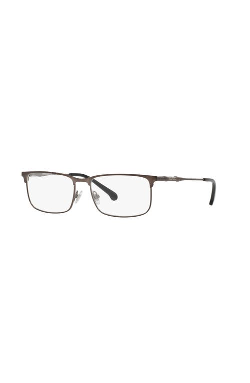 Brooks Brothers 55mm Rectangle Optical Glasses In Metallic