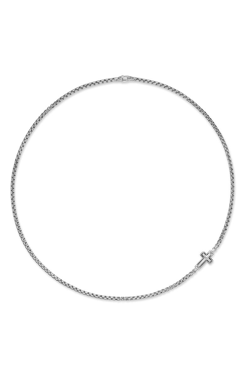 David Yurman Men's Cross Station Necklace in Sterling Silver, 3.6mm, Alternate, color, Silver