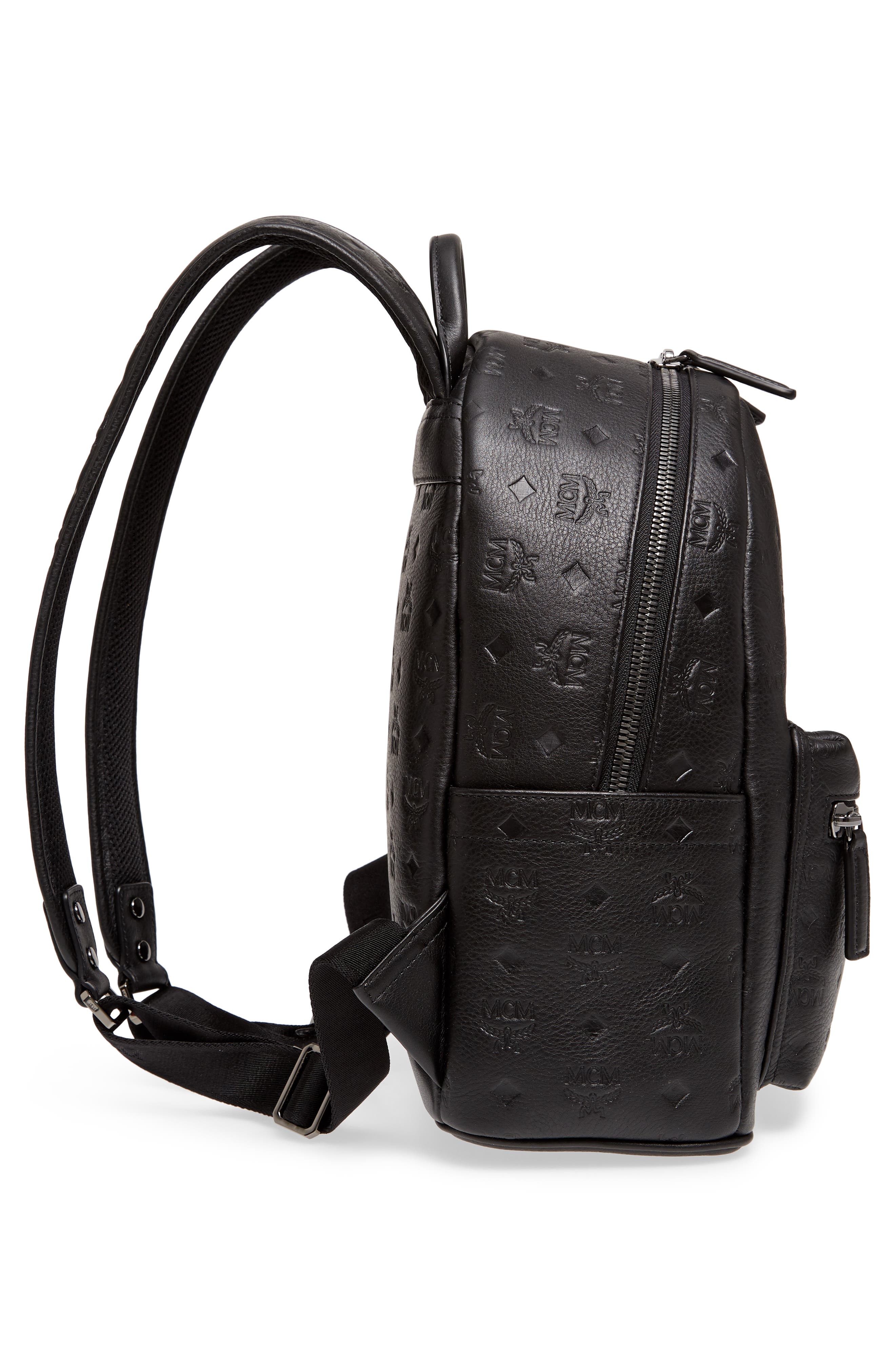 Ottomar Leather Backpack, Alternate, color, BLACK