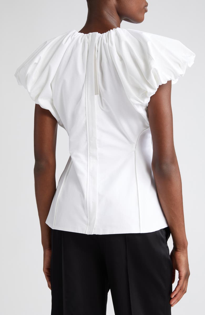 Jil Sander Ruffle Cap Sleeve Top, Alternate, color,