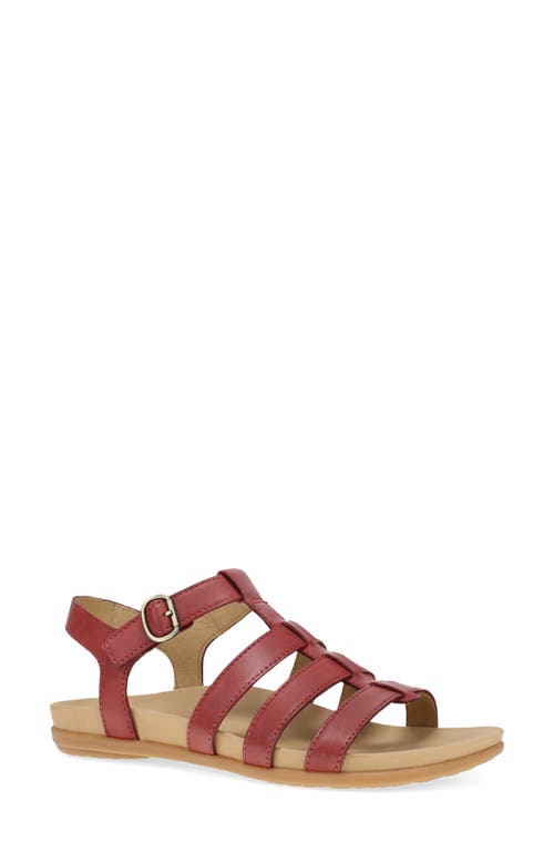 Dansko Janice Ankle Strap Sandal In Cayenne Calf