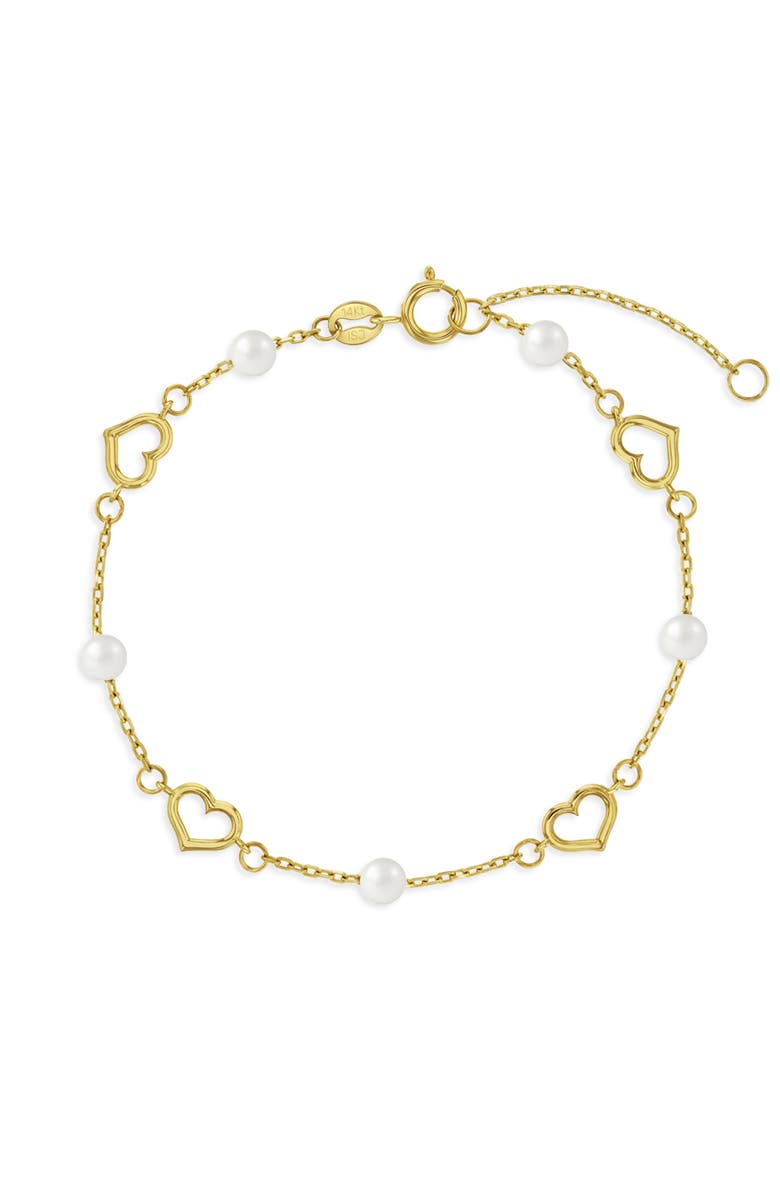 In Season Jewelry 14k Open Heart Girls Bracelet, Main, color,
