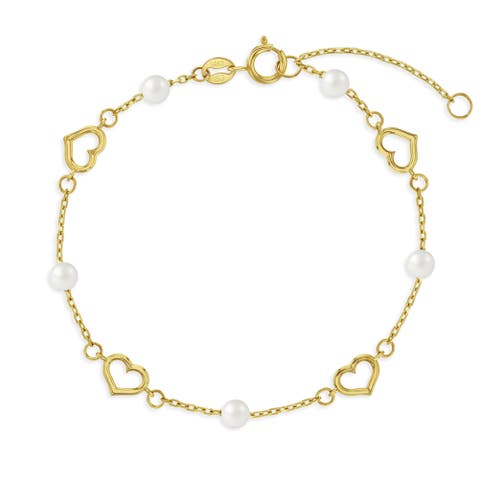 14k Open Heart Girls Bracelet