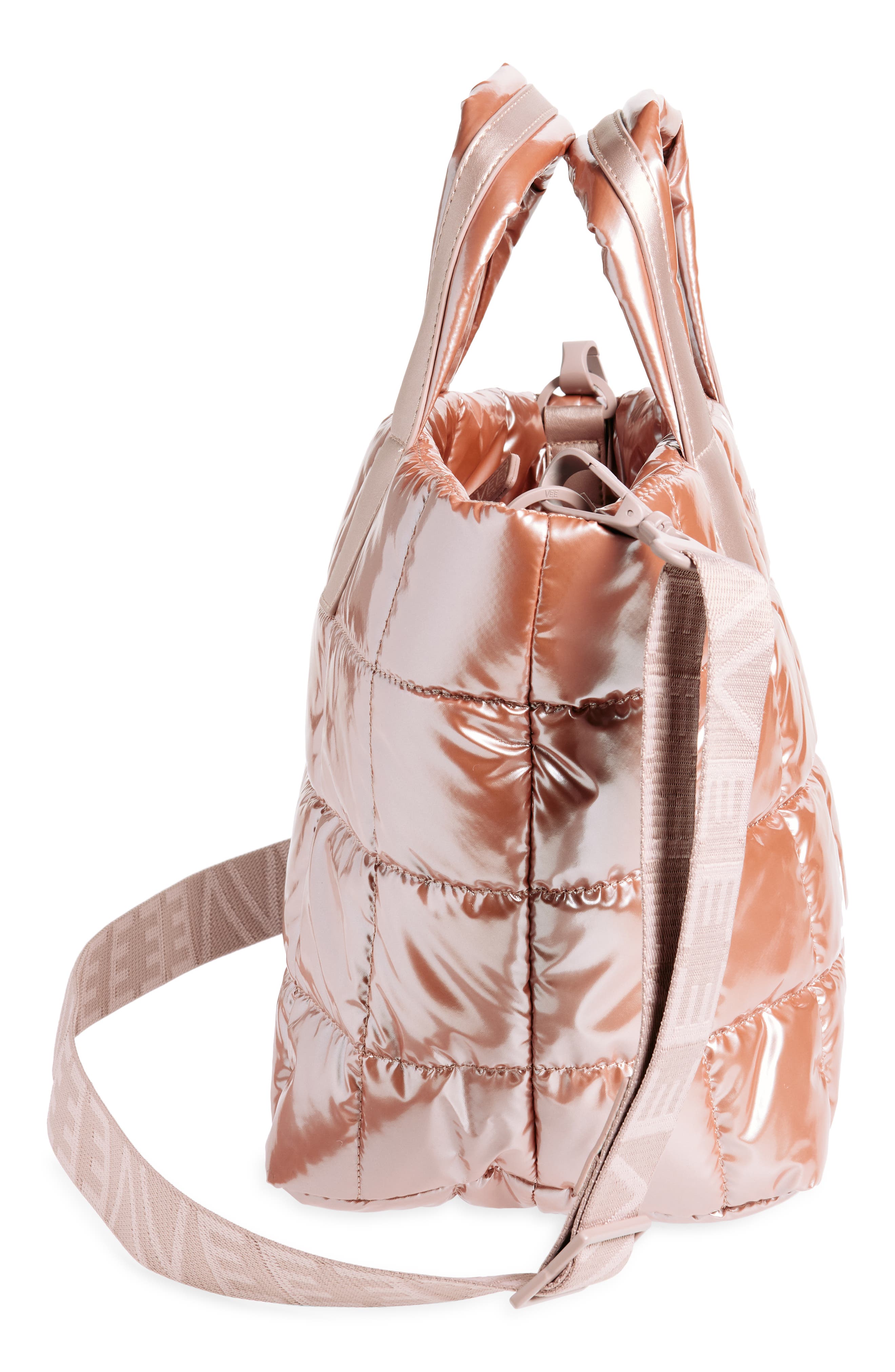 VeeCollective Small Porter Water Repellent Quilted Recycled Nylon Tote, Alternate, color, 