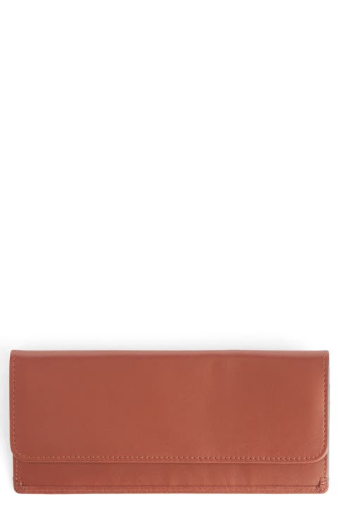 RFID Blocking Leather Clutch Wallet