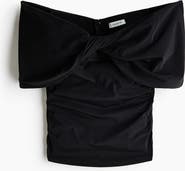 H&M Twist-detail Off-the-shoulder Top