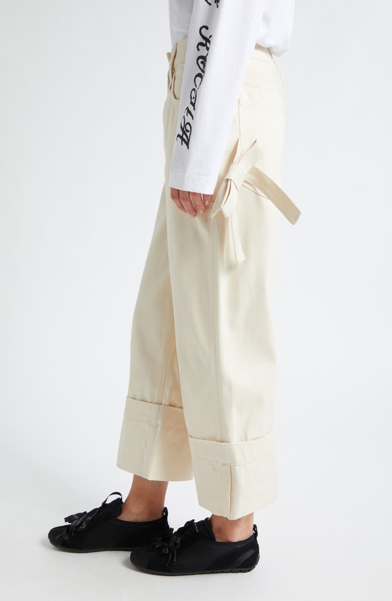 Simone Rocha Straight Leg Bow Loop Jeans, Alternate, color, Ecru