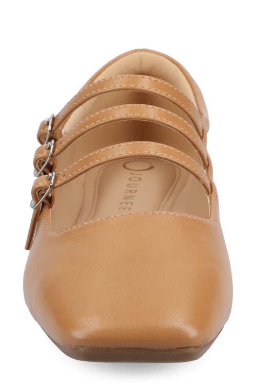 Journee Collection Darlin Multi Strap Mary Jane Flat In Tan