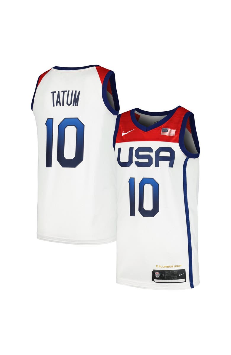 Nike Men's Nike Jayson Tatum White Team USA Swingman Player Jersey, Main, color,