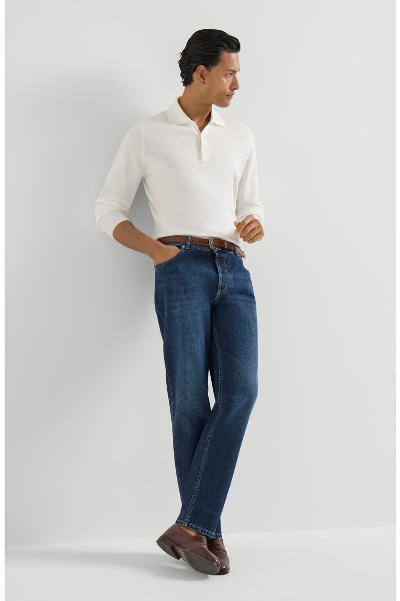 Traditional fit five-pocket trousers, Alternate, color, Denim