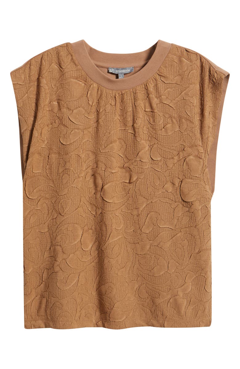 Wit & Wisdom Mixed Media Crinkle Jacquard Top, Alternate, color, 
