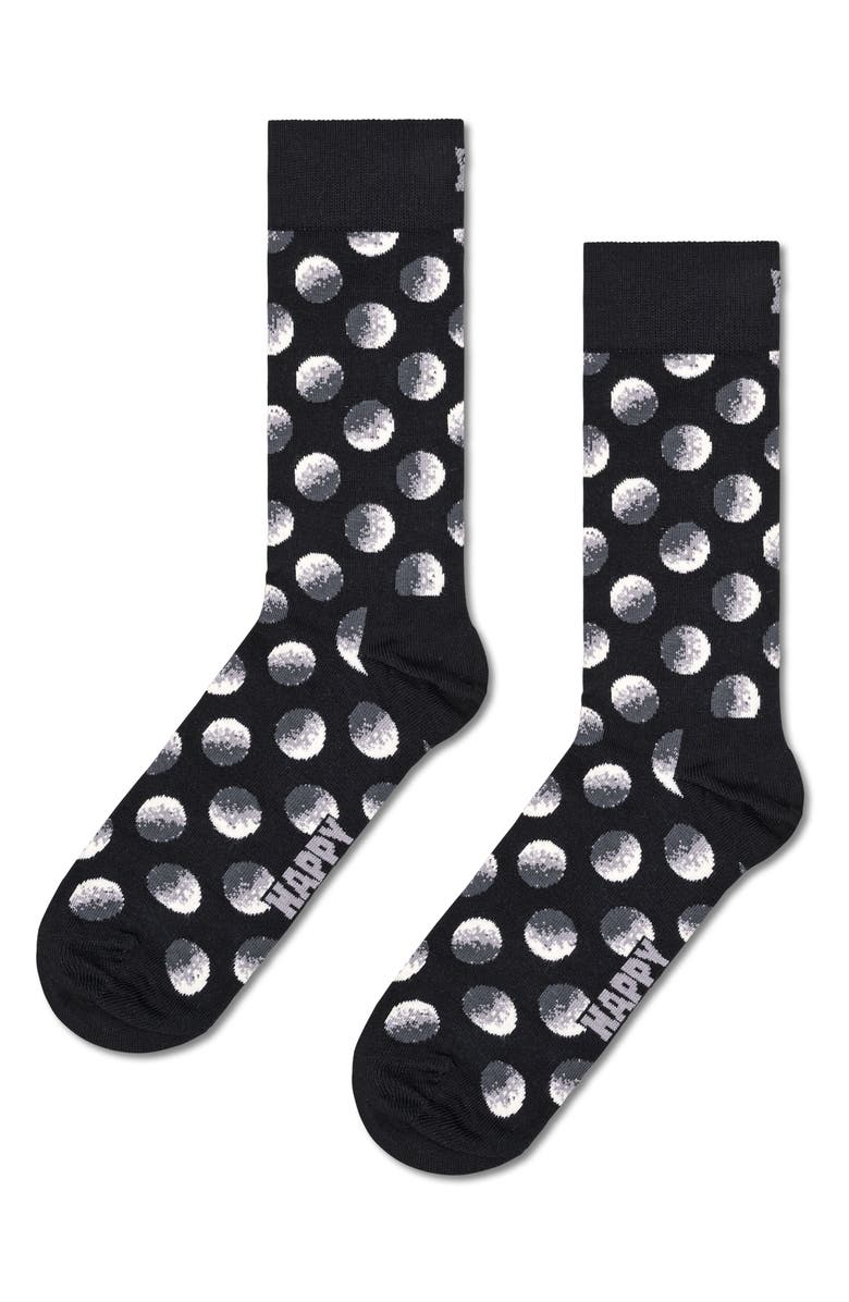 Happy Socks Assorted 3-Pack Black & White Crew Socks Gift Box, Alternate, color, Black