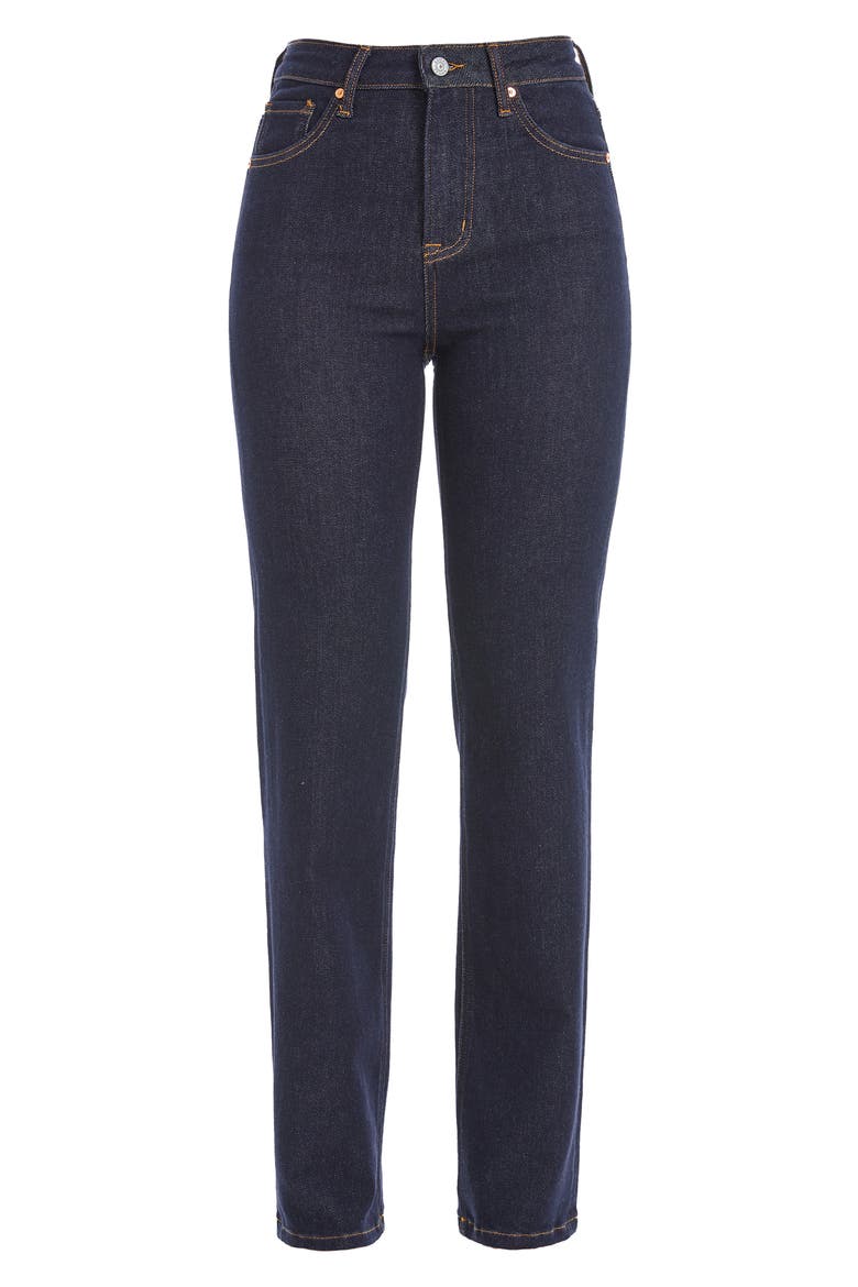 High Waist Straight Leg Jeans, Alternate, color, RINSE