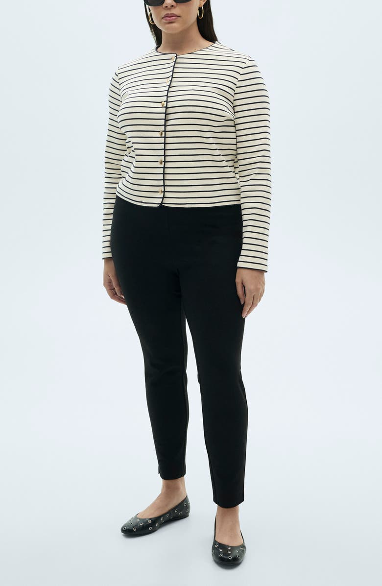 MANGO Stripe Knit Cardigan, Alternate, color, 