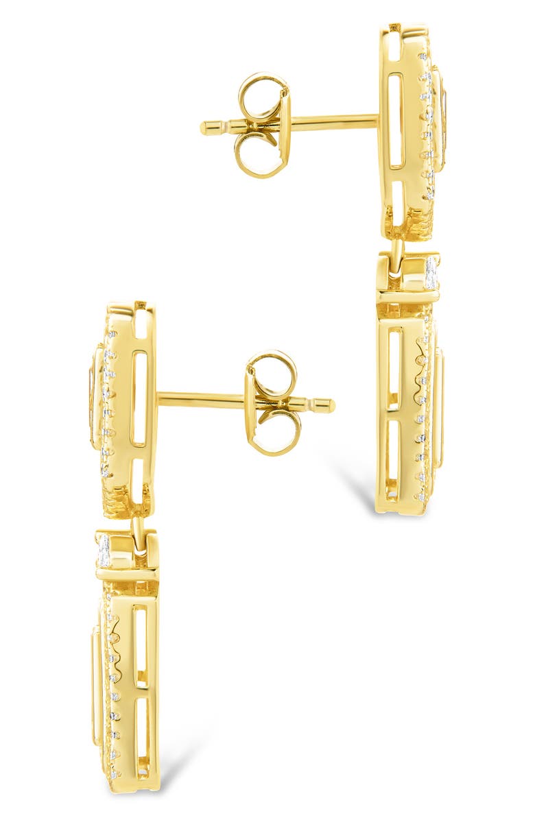 Sterling Forever Trina Cubic Zirconia Drop Earrings, Alternate, color, Gold