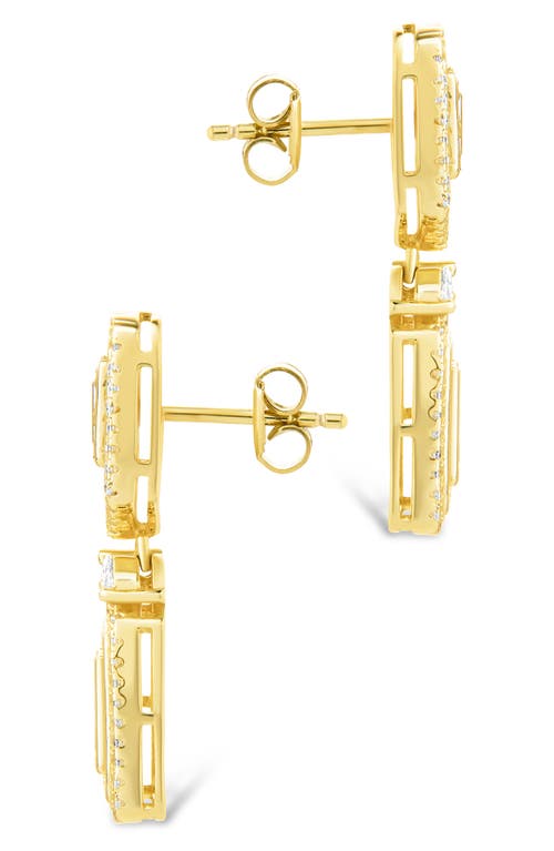 Sterling Forever Trina Cubic Zirconia Drop Earrings In Gold