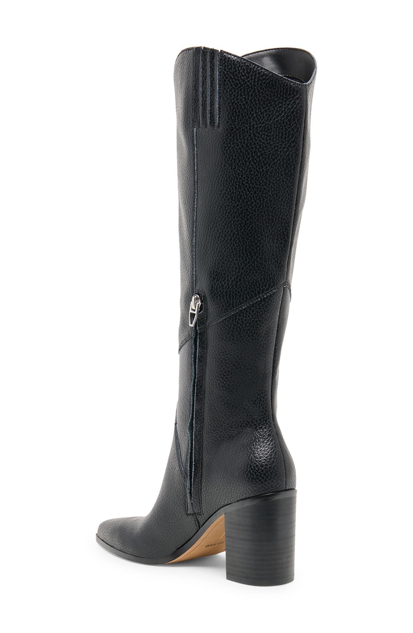 Tempy Leather Knee High Boot, Alternate, color, BLACK LEATHER