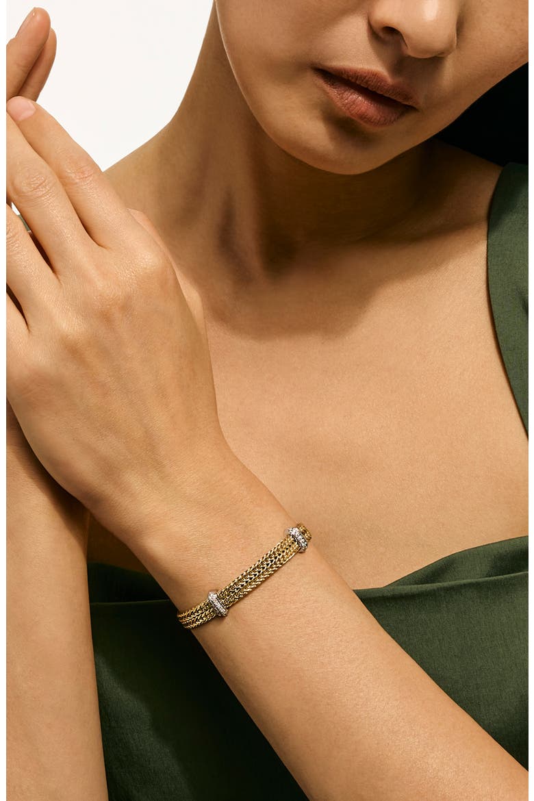 Icon Link Diamond Station Bracelet, Alternate, color, GOLD