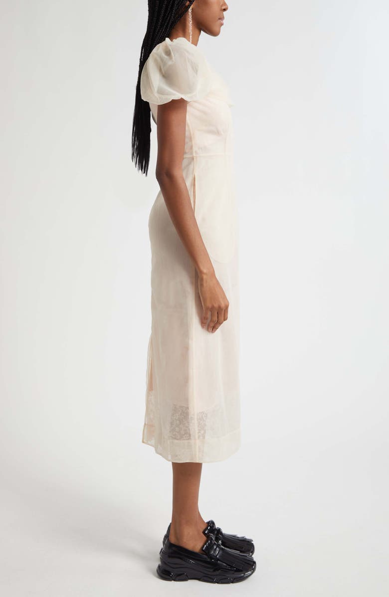 Simone Rocha Sheer Sculpted Gathered Bust Dress, Alternate, color, Nude