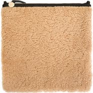 Clare V. Foldover Genuine Shearling Clutch