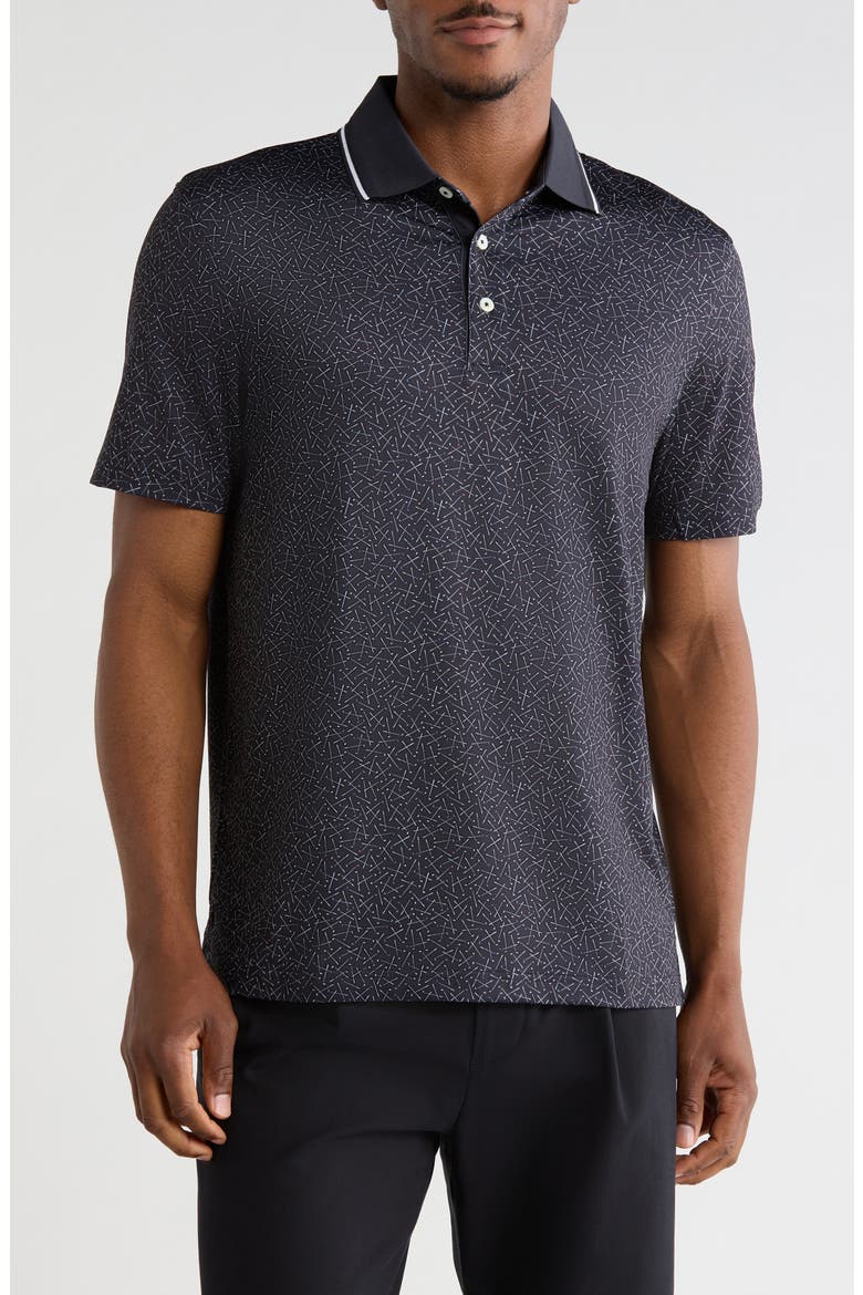 Tipped Knit Polo, Main, color, BLACK