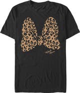 Mickey & Friends Men's Mickey & Friends Mickey & Minnie Mouse Cheetah Print Bow Signature Graphic T-Shirt