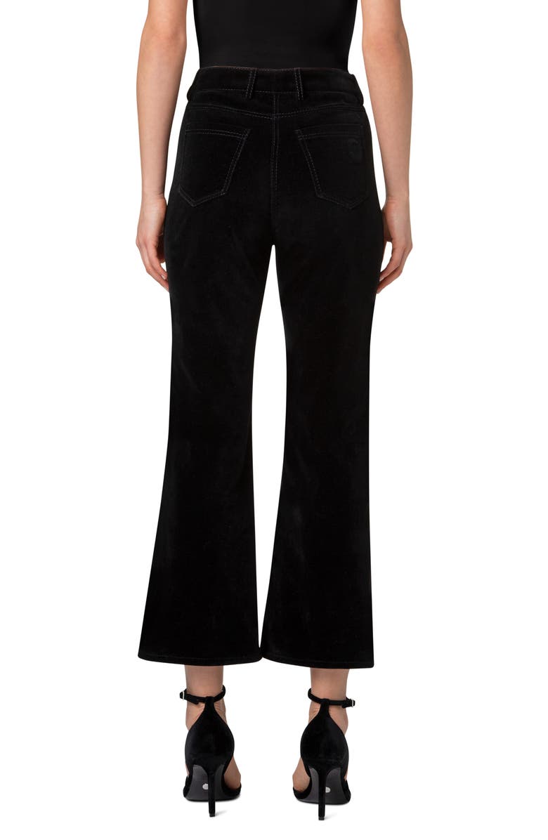 Akris punto Cali Stretch Velveteen Crop Bootcut Pants, Alternate, color,