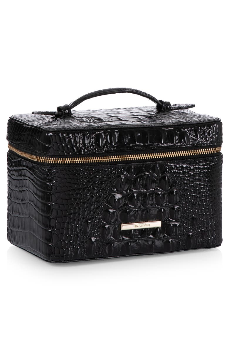 Brahmin Charmaine Croc Embossed Leather Train Case, Alternate, color, 