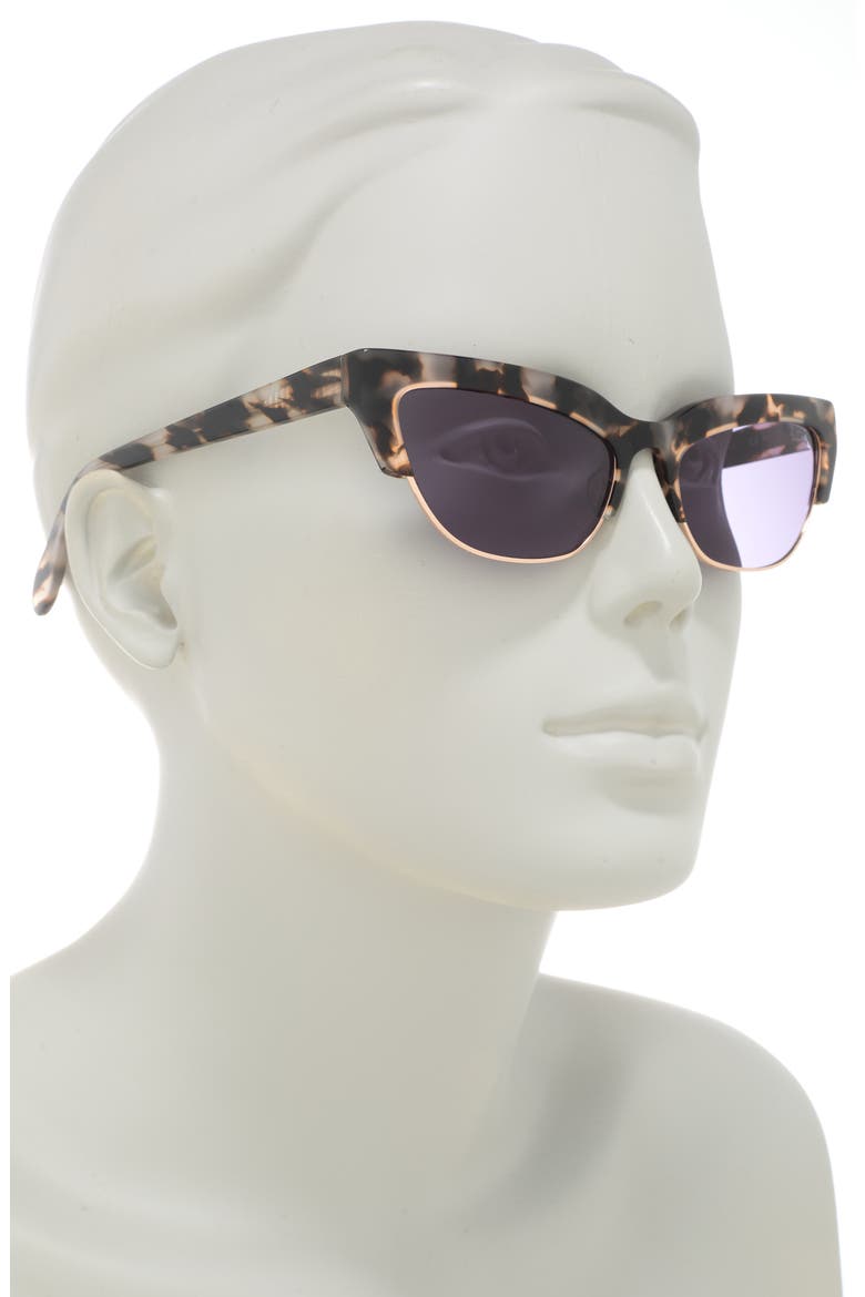 56mm Extreme Kitten Combo Sunglasses, Alternate, color, BLUSH DEMI SHINY ROSE GOLD