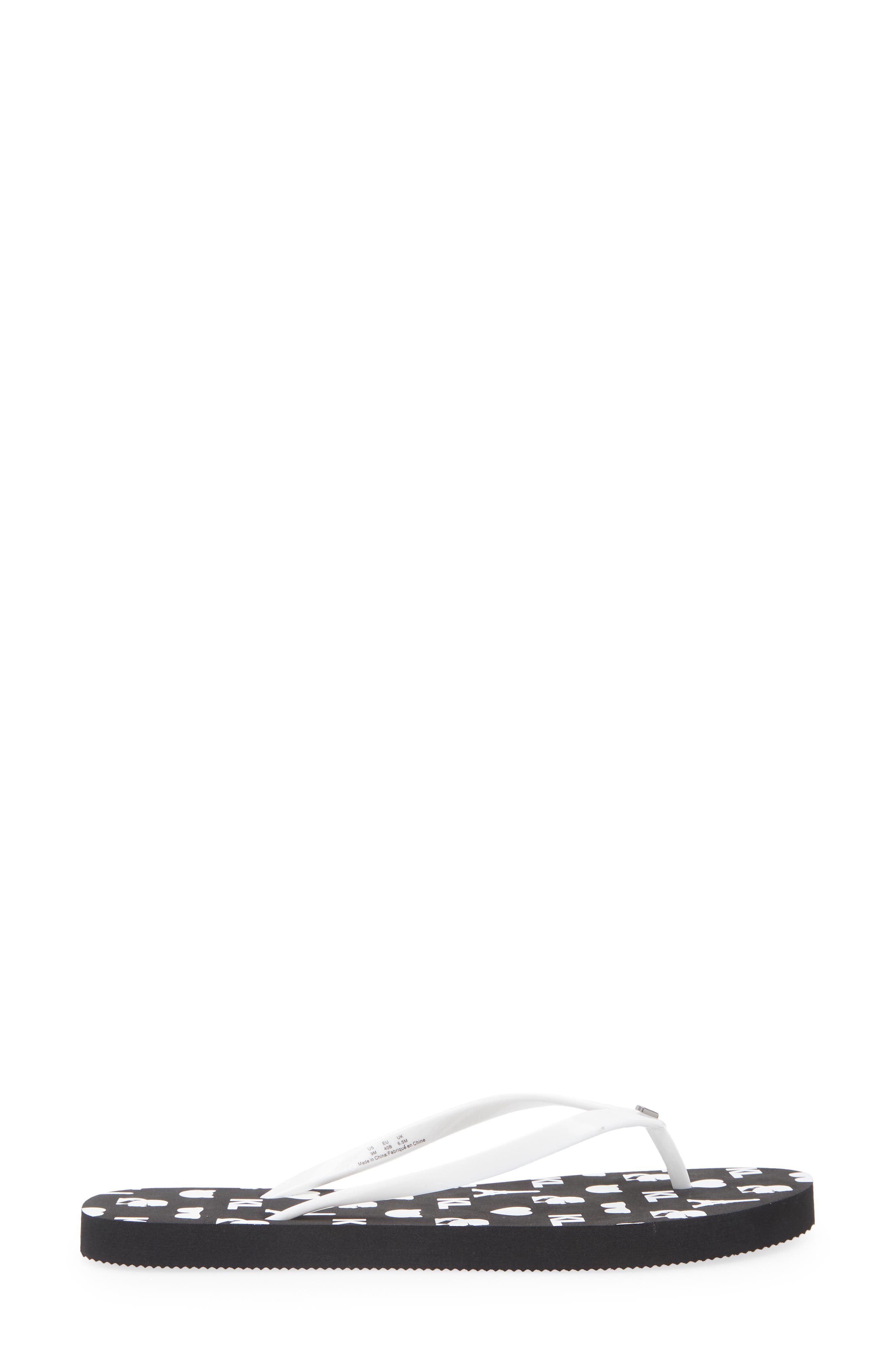 KARL LAGERFELD PARIS Zemora Flip Flop, Alternate, color, Black/ White