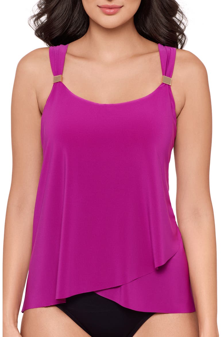 Razzle Dazzle Underwire Tankini Top, Main, color, FRAMBOISE PINK