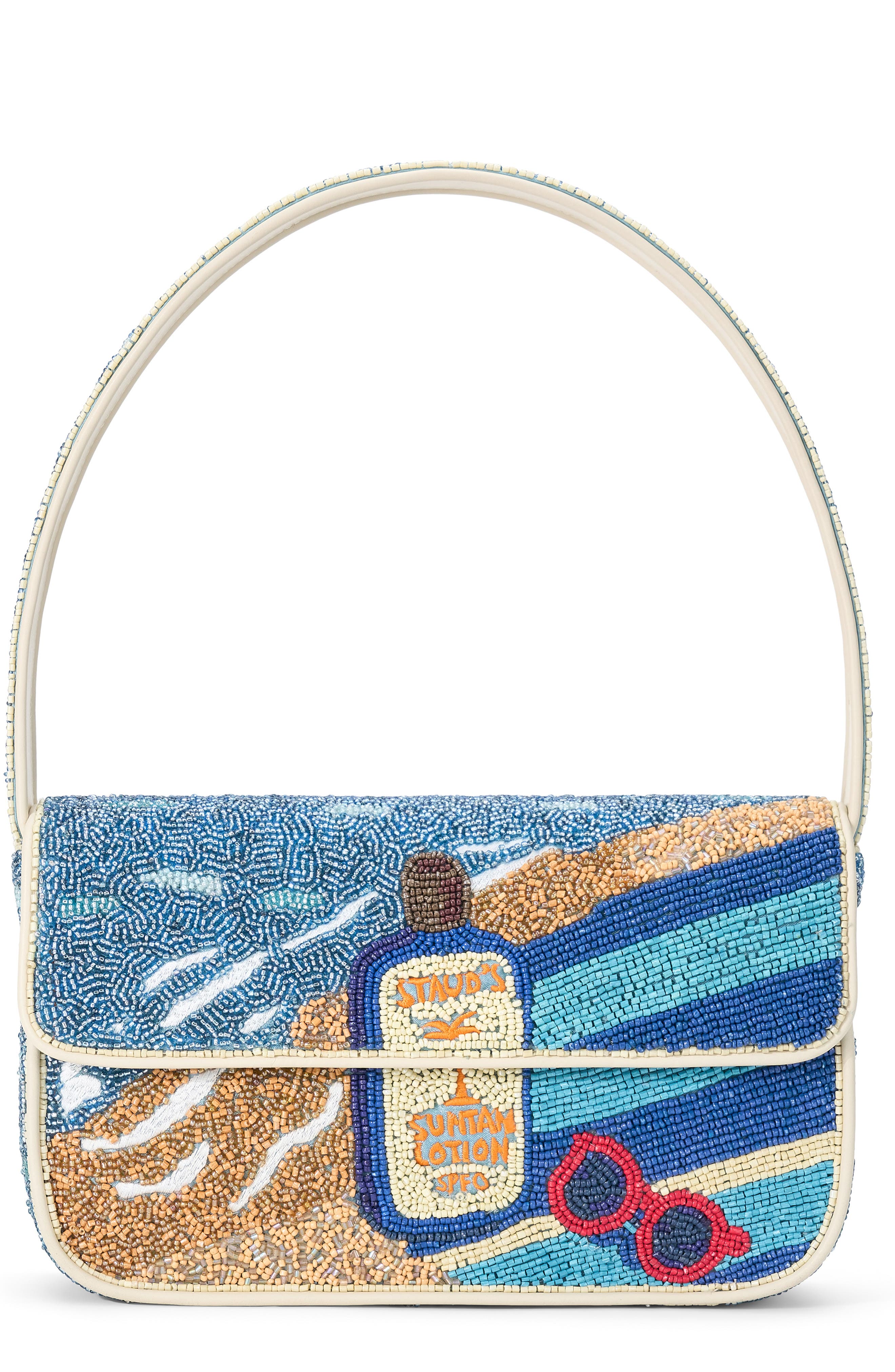 STAUD Tommy Beaded Shoulder Bag, Main, color, Spf 0