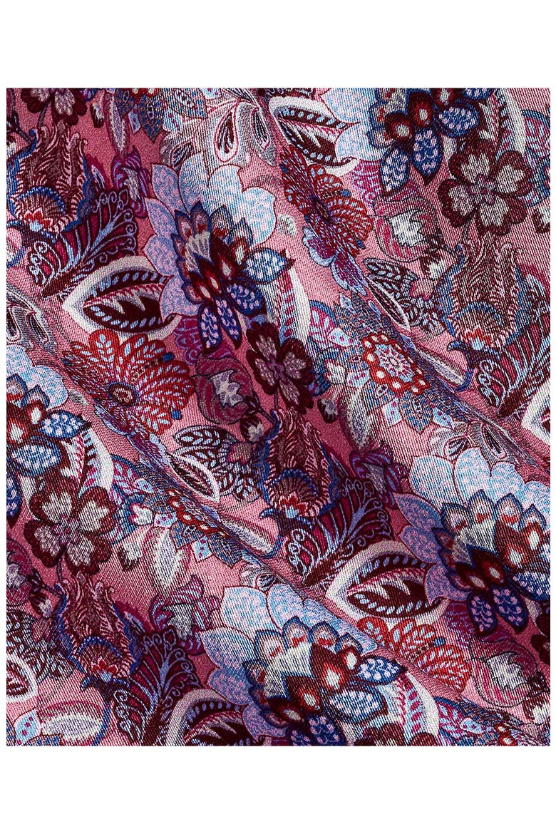 Floral Print Sport Shirt, Alternate, color, PINK/ MERLOT