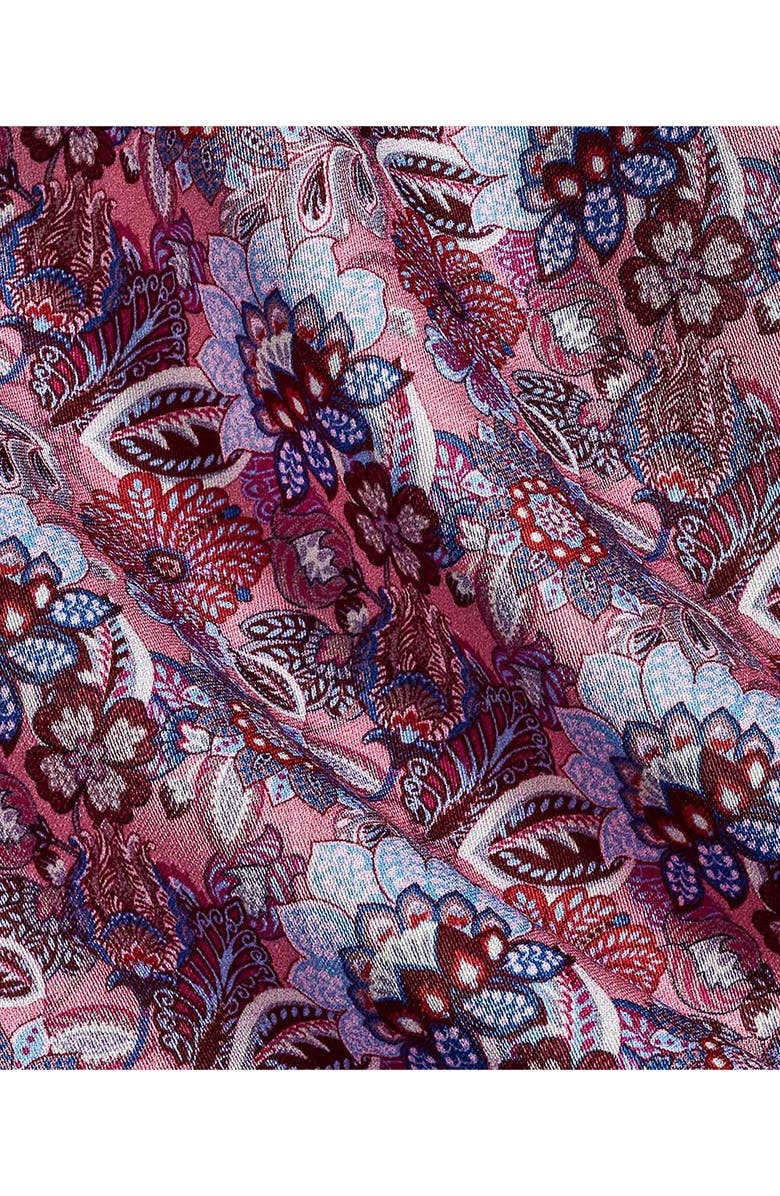 David Donahue Floral Cotton Button-Up Shirt, Alternate, color, Pink/ Merlot