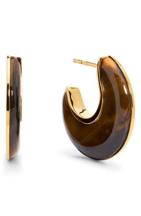 x Kate Young Semiprecious Stone Hoop Earrings