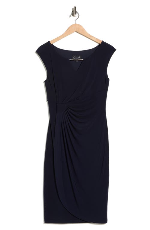 Connected Apparel Ity Trim Detail Sheath Dress In Blue