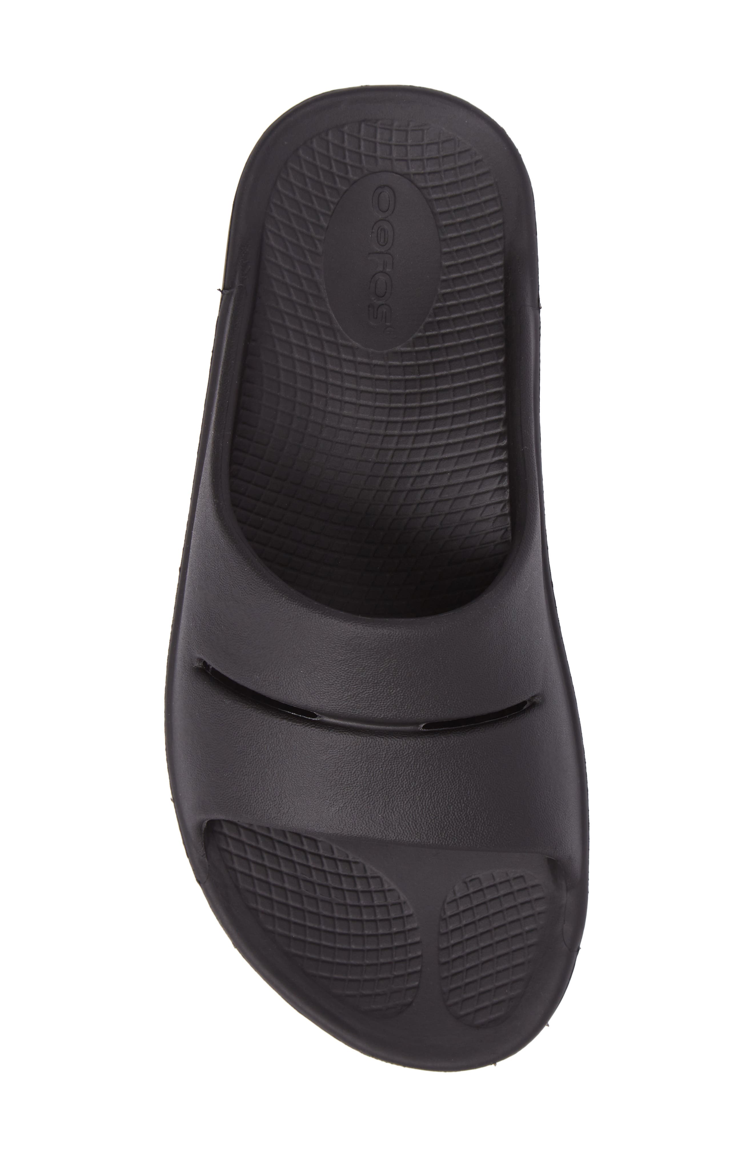 Oofos Gender Inclusive OOahh Slide Sandal, Alternate, color, Black