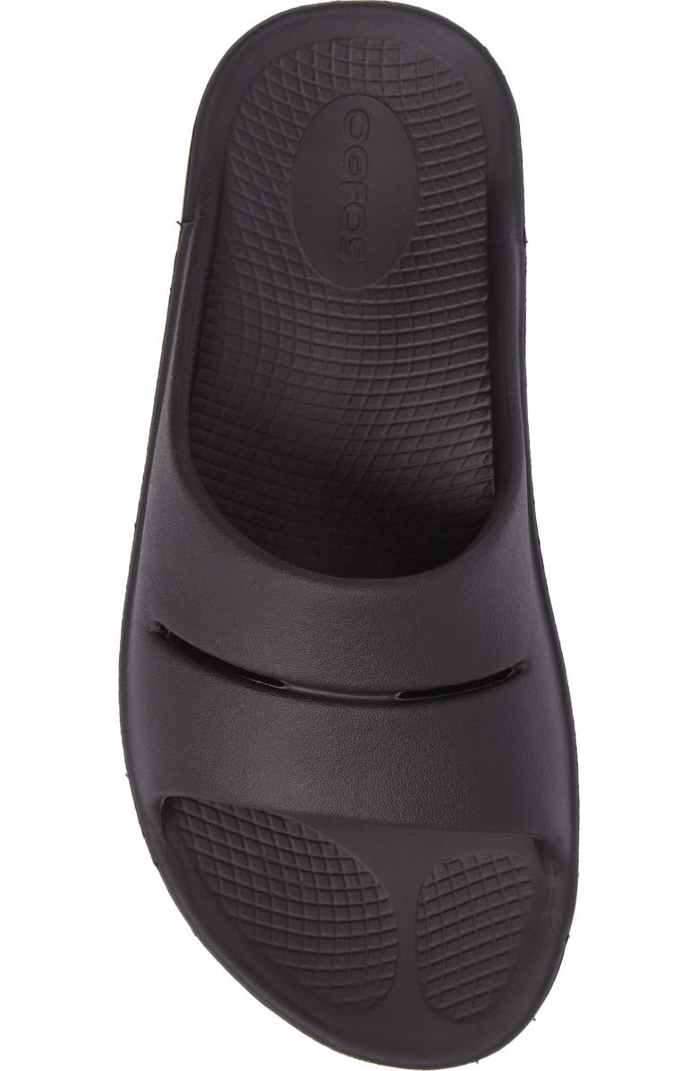 Oofos Gender Inclusive OOahh Slide Sandal, Alternate, color, Black